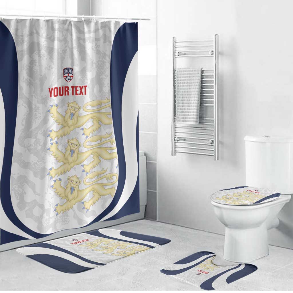 Custom England 2026 Football Bathroom Set Go Three Lions Grunge Style - Wonder Print Shop