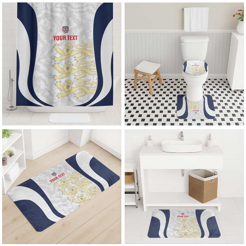Custom England 2026 Football Bathroom Set Go Three Lions Grunge Style - Wonder Print Shop