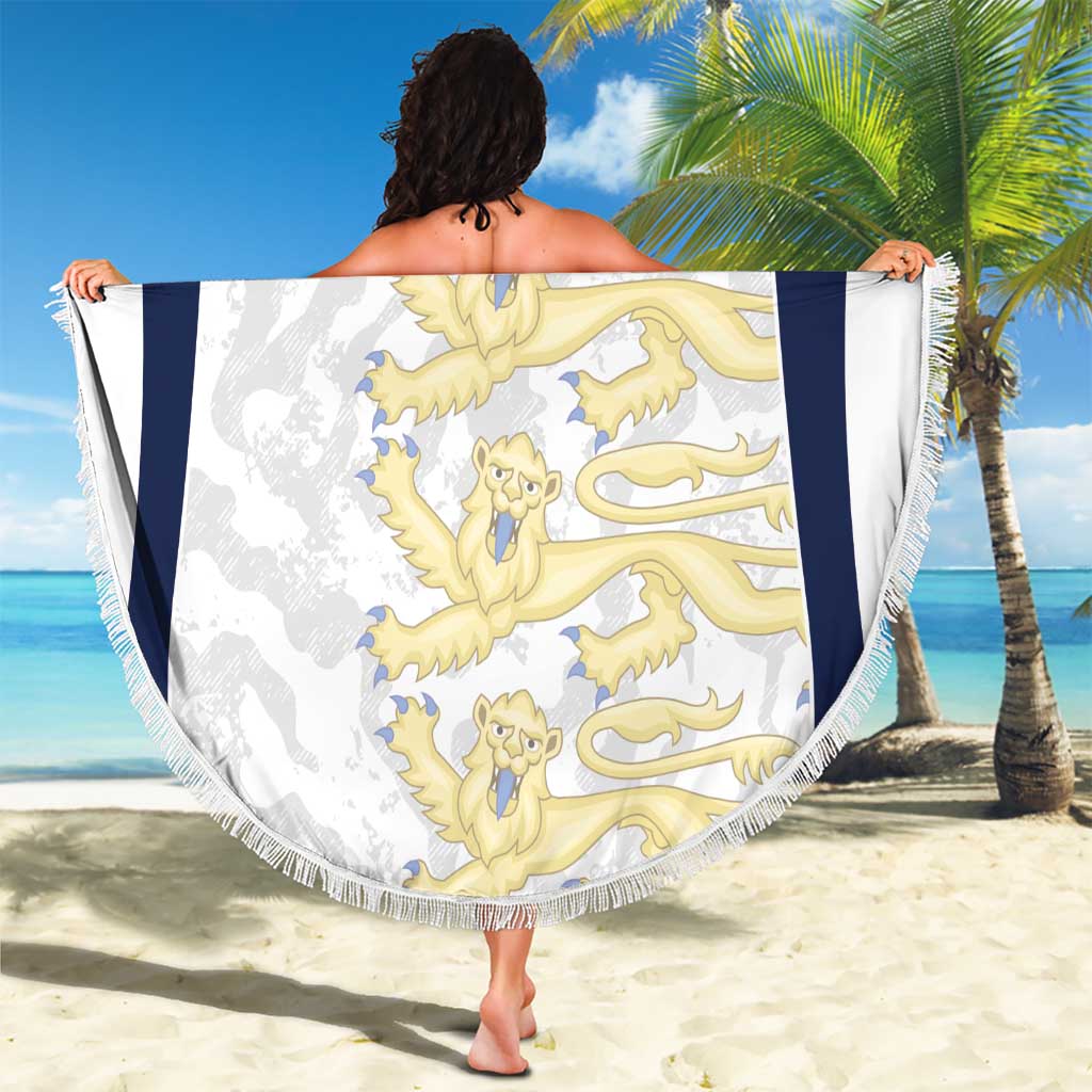 Custom England 2026 Football Beach Blanket Go Three Lions Grunge Style - Wonder Print Shop