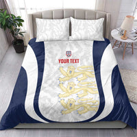 Custom England 2026 Football Bedding Set Go Three Lions Grunge Style - Wonder Print Shop