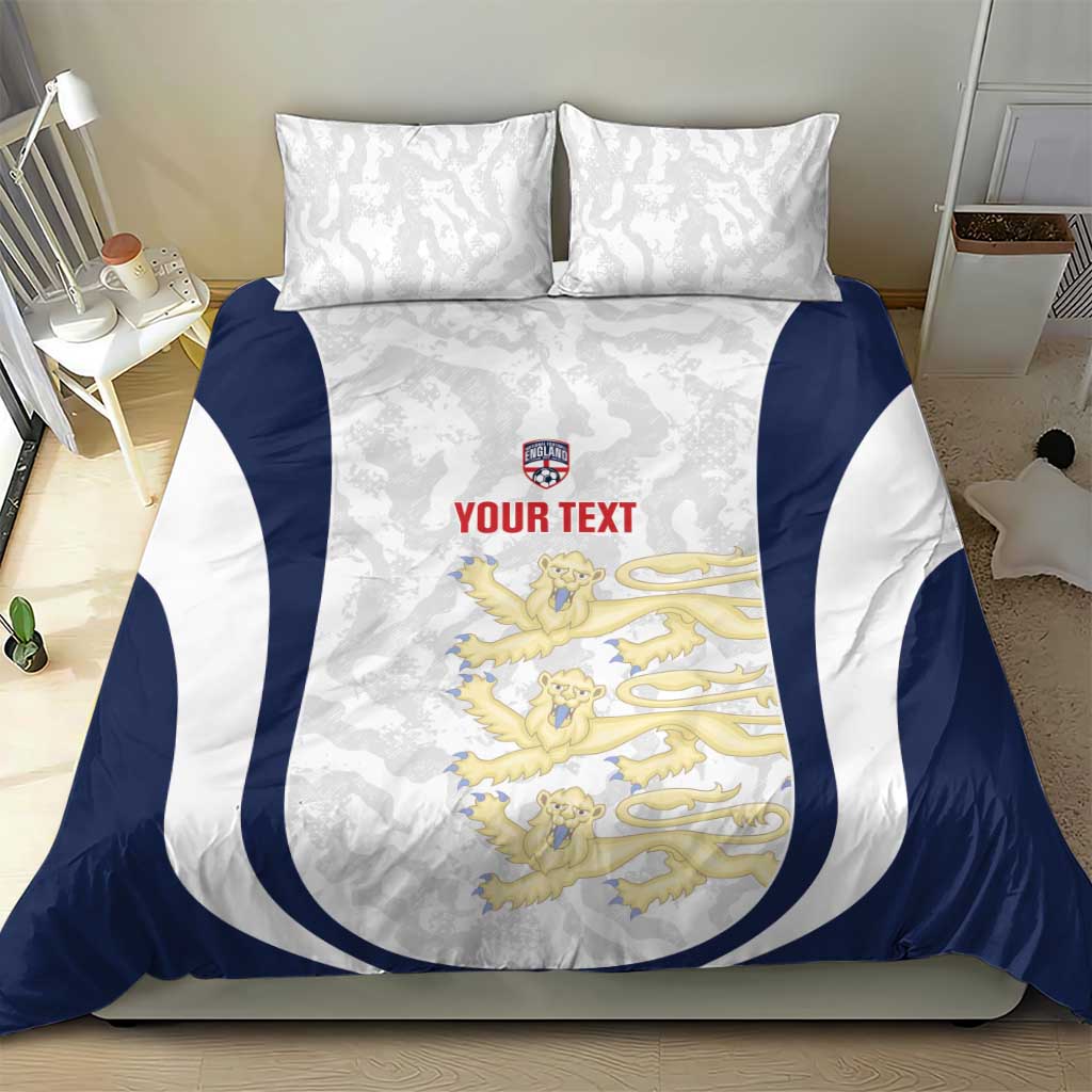Custom England 2026 Football Bedding Set Go Three Lions Grunge Style - Wonder Print Shop