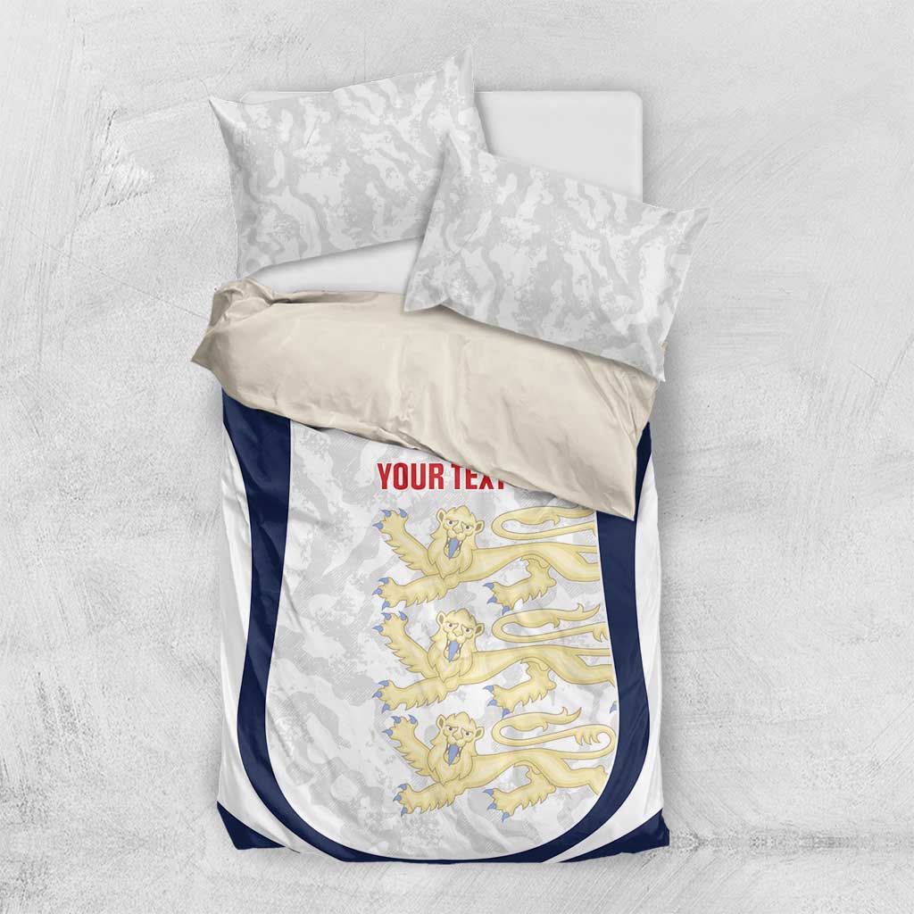 Custom England 2026 Football Bedding Set Go Three Lions Grunge Style - Wonder Print Shop