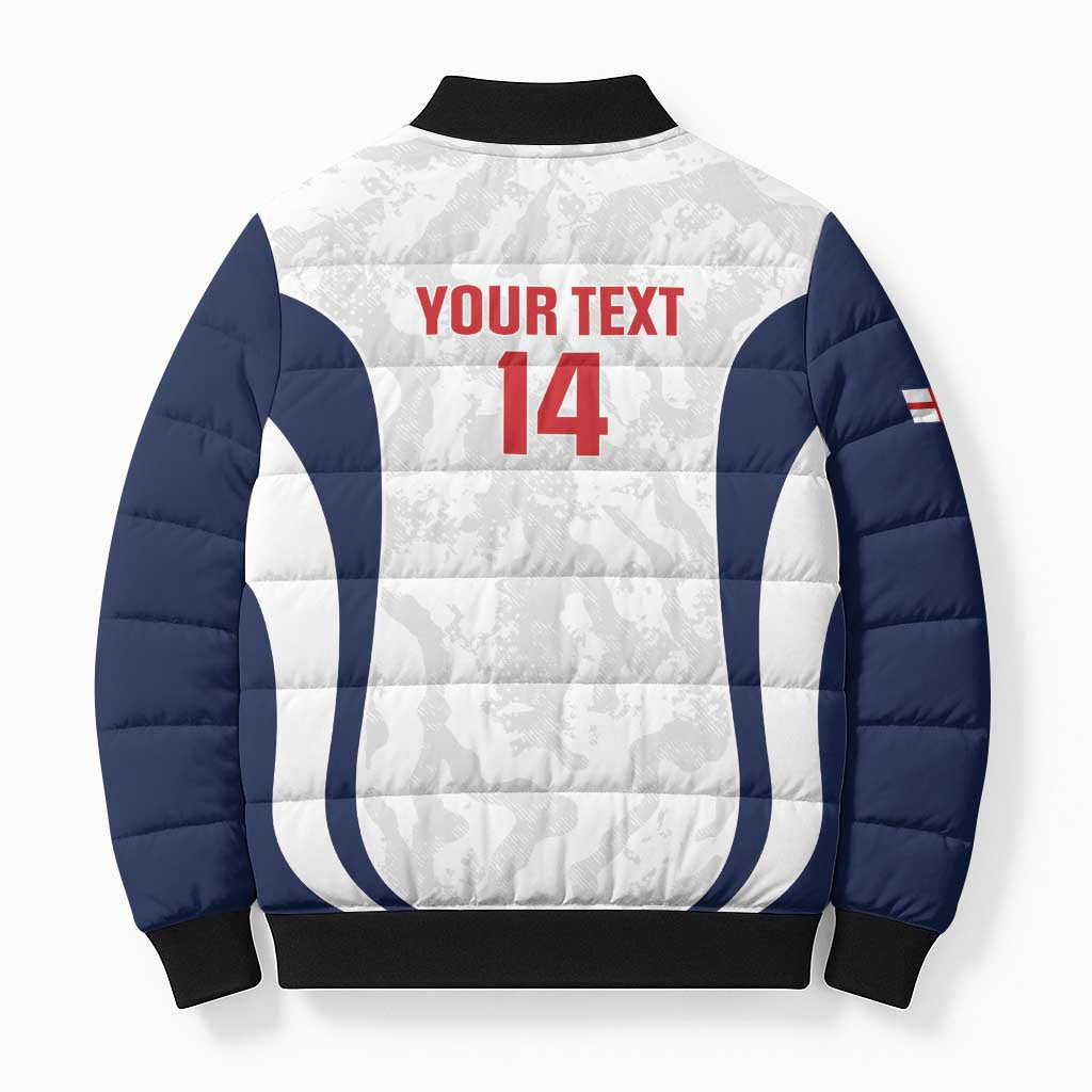 Custom England 2026 Football Bomber Puffer Jacket Go Three Lions Grunge Style - Wonder Print Shop