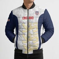 Custom England 2026 Football Bomber Puffer Jacket Go Three Lions Grunge Style - Wonder Print Shop
