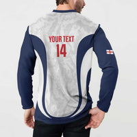 Custom England 2026 Football Button Sweatshirt Go Three Lions Grunge Style - Wonder Print Shop