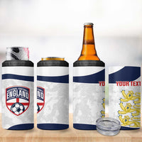 Custom England 2026 Football 4 in 1 Can Cooler Tumbler Go Three Lions Grunge Style - Wonder Print Shop