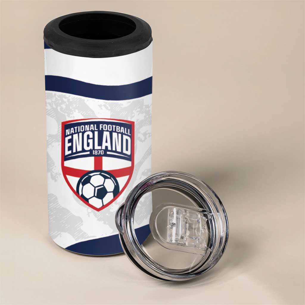 Custom England 2026 Football 4 in 1 Can Cooler Tumbler Go Three Lions Grunge Style - Wonder Print Shop