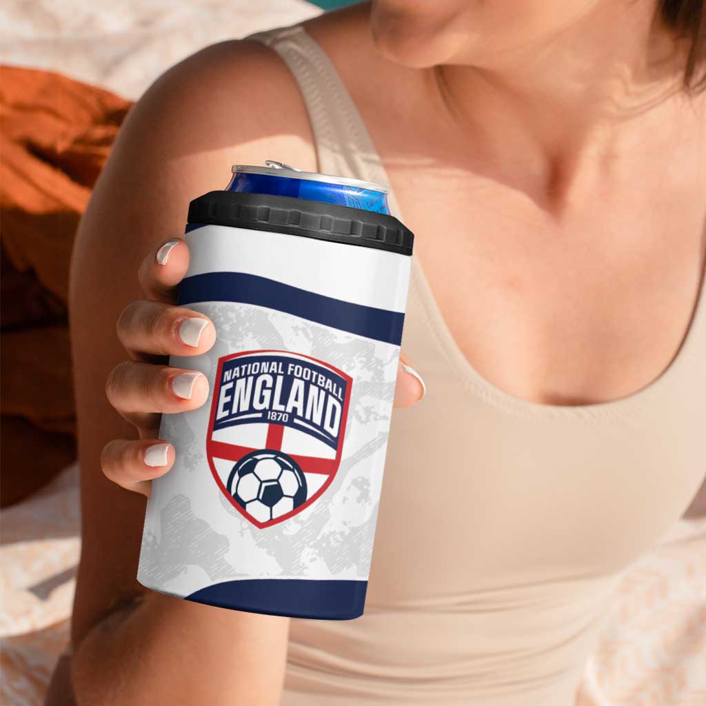 Custom England 2026 Football 4 in 1 Can Cooler Tumbler Go Three Lions Grunge Style - Wonder Print Shop