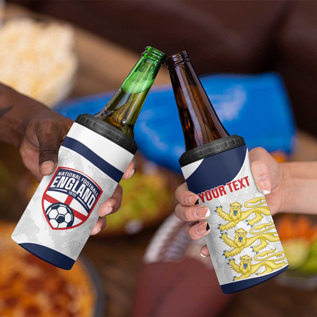 Custom England 2026 Football 4 in 1 Can Cooler Tumbler Go Three Lions Grunge Style - Wonder Print Shop
