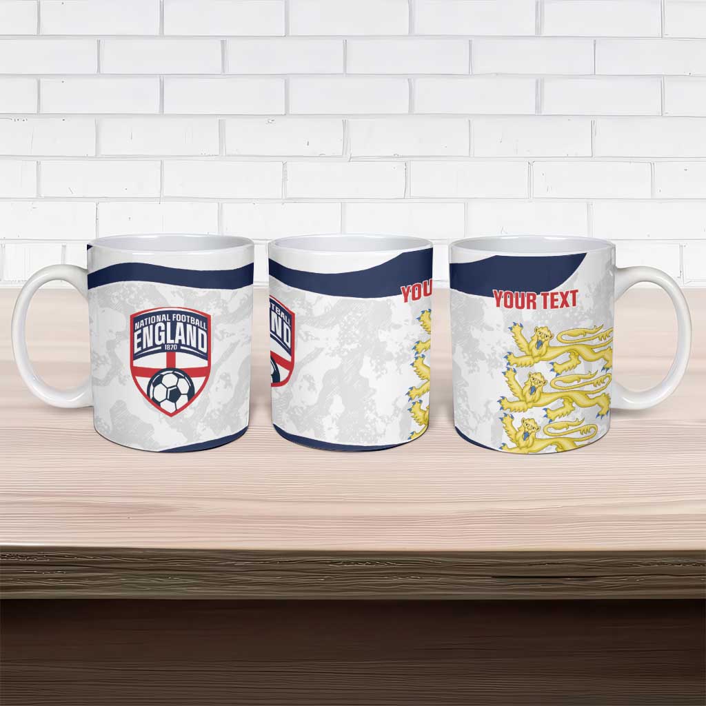 Custom England 2026 Football Ceramic Mug Go Three Lions Grunge Style - Wonder Print Shop