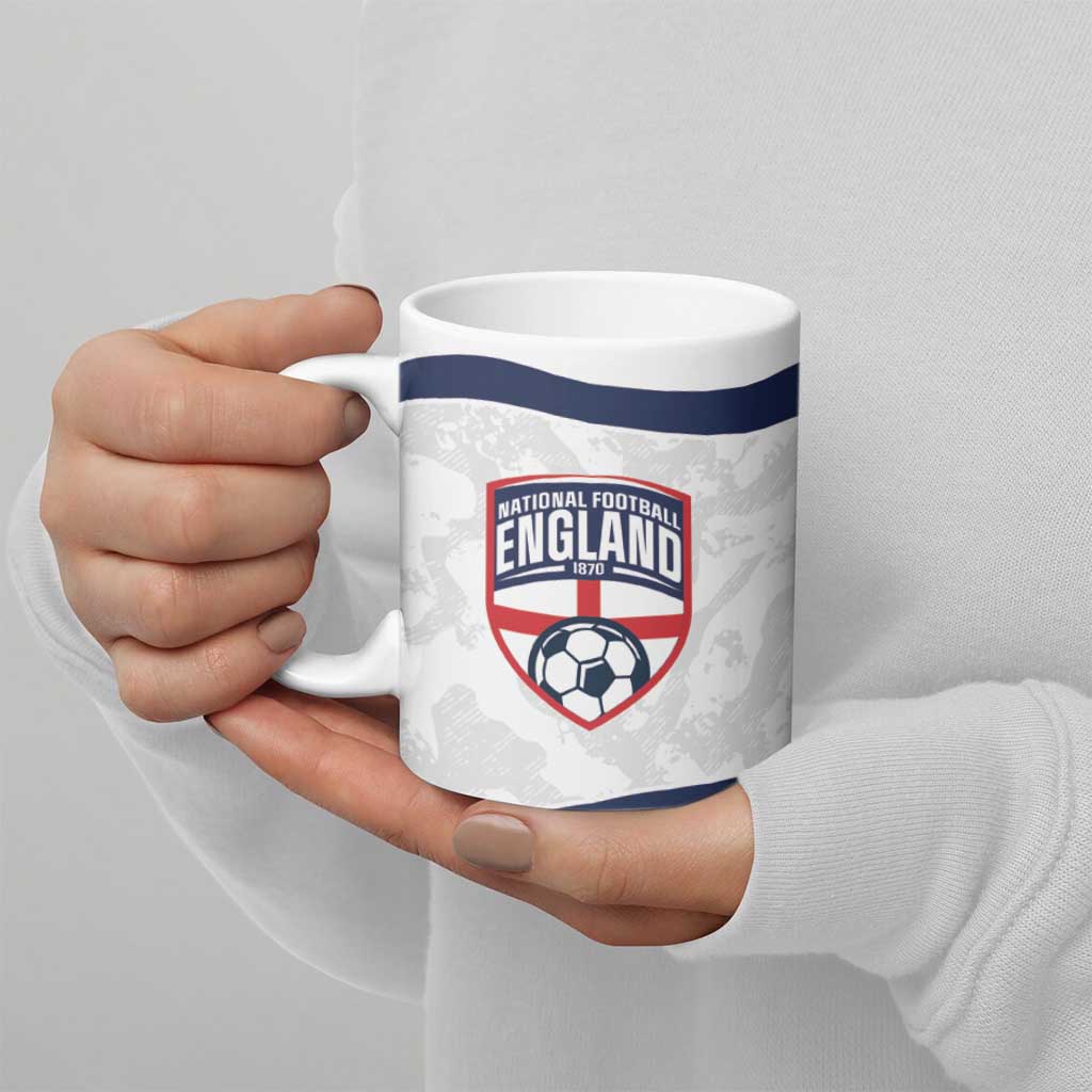Custom England 2026 Football Ceramic Mug Go Three Lions Grunge Style - Wonder Print Shop