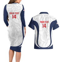 Custom England 2026 Football Couples Matching Long Sleeve Bodycon Dress and Hawaiian Shirt Go Three Lions Grunge Style - Wonder Print Shop