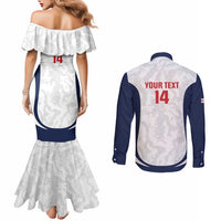 Custom England 2026 Football Couples Matching Mermaid Dress and Long Sleeve Button Shirt Go Three Lions Grunge Style - Wonder Print Shop