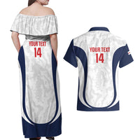 Custom England 2026 Football Couples Matching Off Shoulder Maxi Dress and Hawaiian Shirt Go Three Lions Grunge Style - Wonder Print Shop