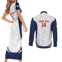 Custom England 2026 Football Couples Matching Short Sleeve Bodycon Dress and Long Sleeve Button Shirt Go Three Lions Grunge Style - Wonder Print Shop