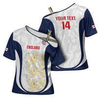 Custom England 2026 Football Cross Shoulder Shirt Go Three Lions Grunge Style - Wonder Print Shop