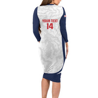 Custom England 2026 Football Family Matching Long Sleeve Bodycon Dress and Hawaiian Shirt Go Three Lions Grunge Style - Wonder Print Shop
