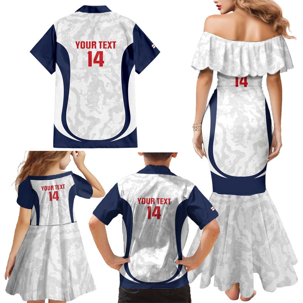 Custom England 2026 Football Family Matching Mermaid Dress and Hawaiian Shirt Go Three Lions Grunge Style - Wonder Print Shop