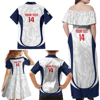 Custom England 2026 Football Family Matching Off Shoulder Maxi Dress and Hawaiian Shirt Go Three Lions Grunge Style - Wonder Print Shop