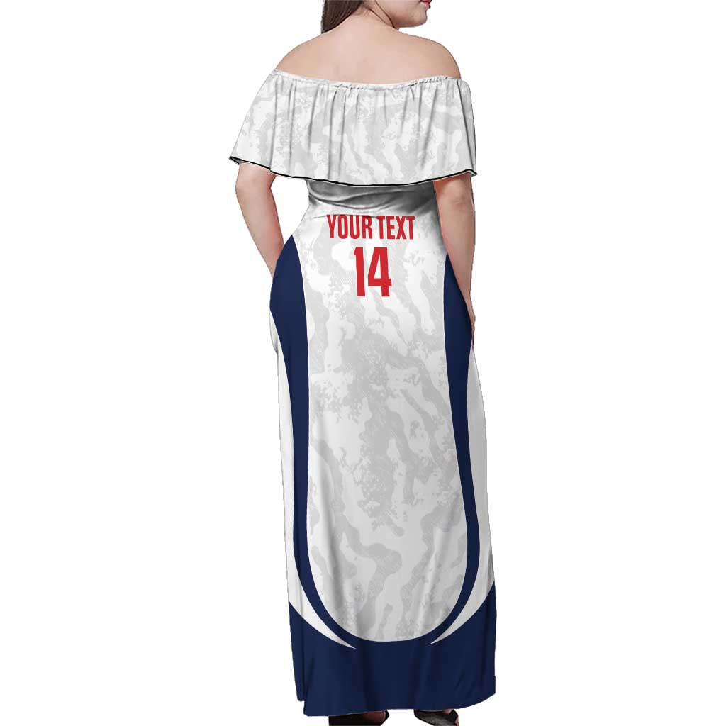 Custom England 2026 Football Family Matching Off Shoulder Maxi Dress and Hawaiian Shirt Go Three Lions Grunge Style - Wonder Print Shop