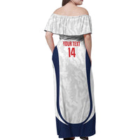 Custom England 2026 Football Family Matching Off Shoulder Maxi Dress and Hawaiian Shirt Go Three Lions Grunge Style - Wonder Print Shop