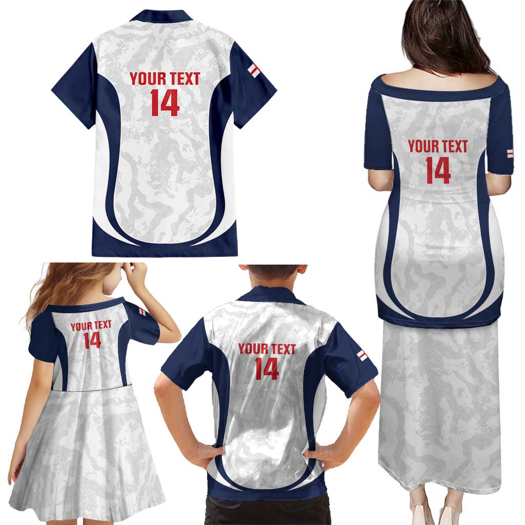 Custom England 2026 Football Family Matching Puletasi and Hawaiian Shirt Go Three Lions Grunge Style - Wonder Print Shop