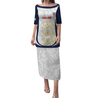 Custom England 2026 Football Family Matching Puletasi and Hawaiian Shirt Go Three Lions Grunge Style - Wonder Print Shop