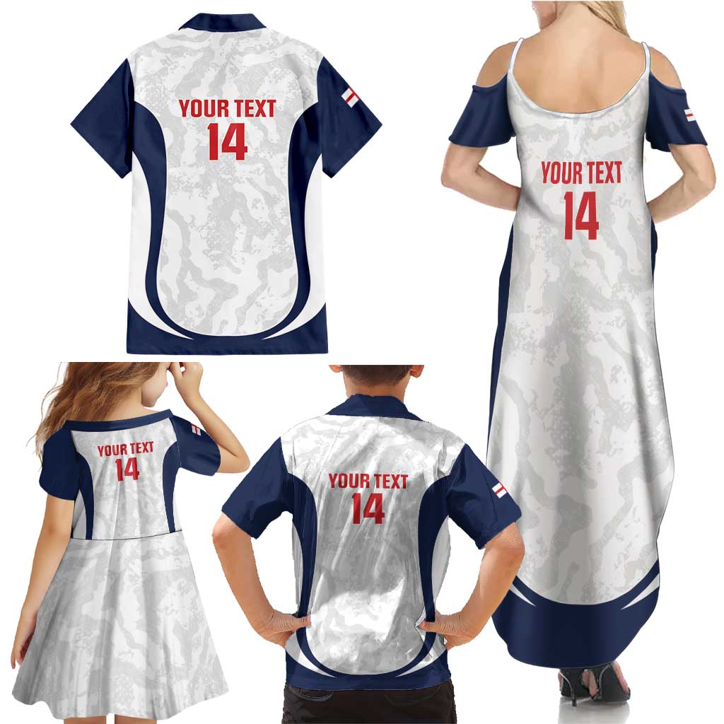 Custom England 2026 Football Family Matching Summer Maxi Dress and Hawaiian Shirt Go Three Lions Grunge Style - Wonder Print Shop