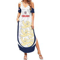 Custom England 2026 Football Family Matching Summer Maxi Dress and Hawaiian Shirt Go Three Lions Grunge Style - Wonder Print Shop
