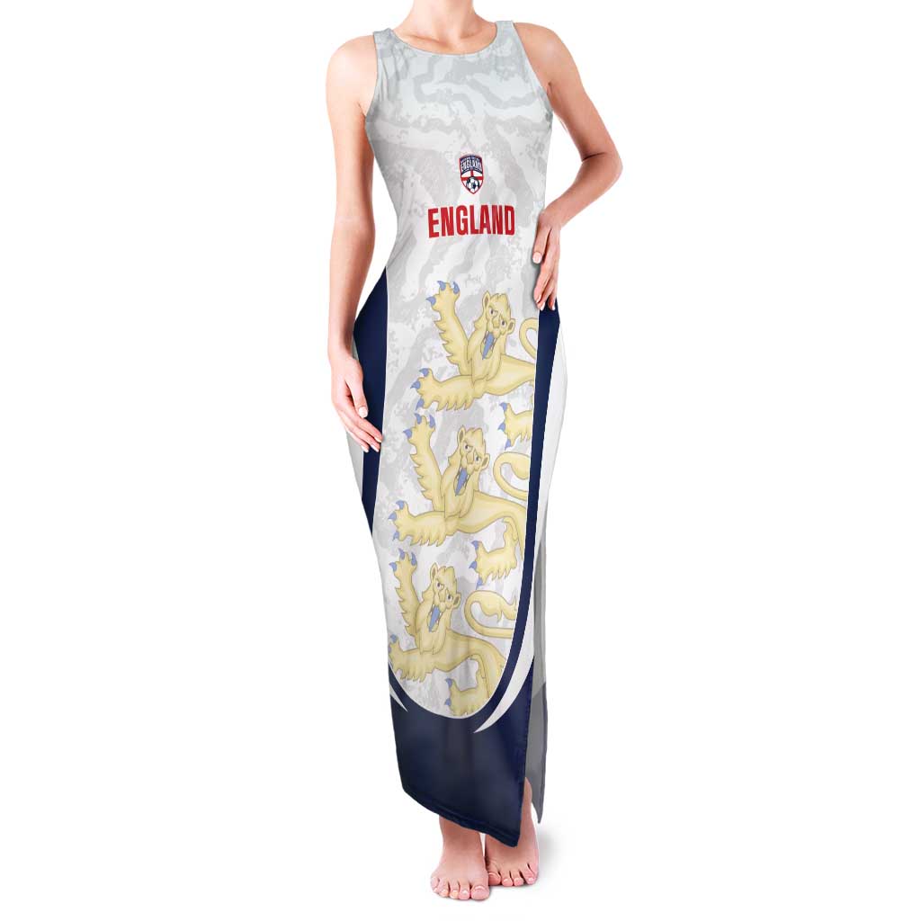 Custom England 2026 Football Family Matching Tank Maxi Dress and Hawaiian Shirt Go Three Lions Grunge Style - Wonder Print Shop