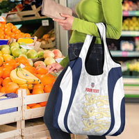 Custom England 2026 Football Grocery Bag Go Three Lions Grunge Style - Wonder Print Shop