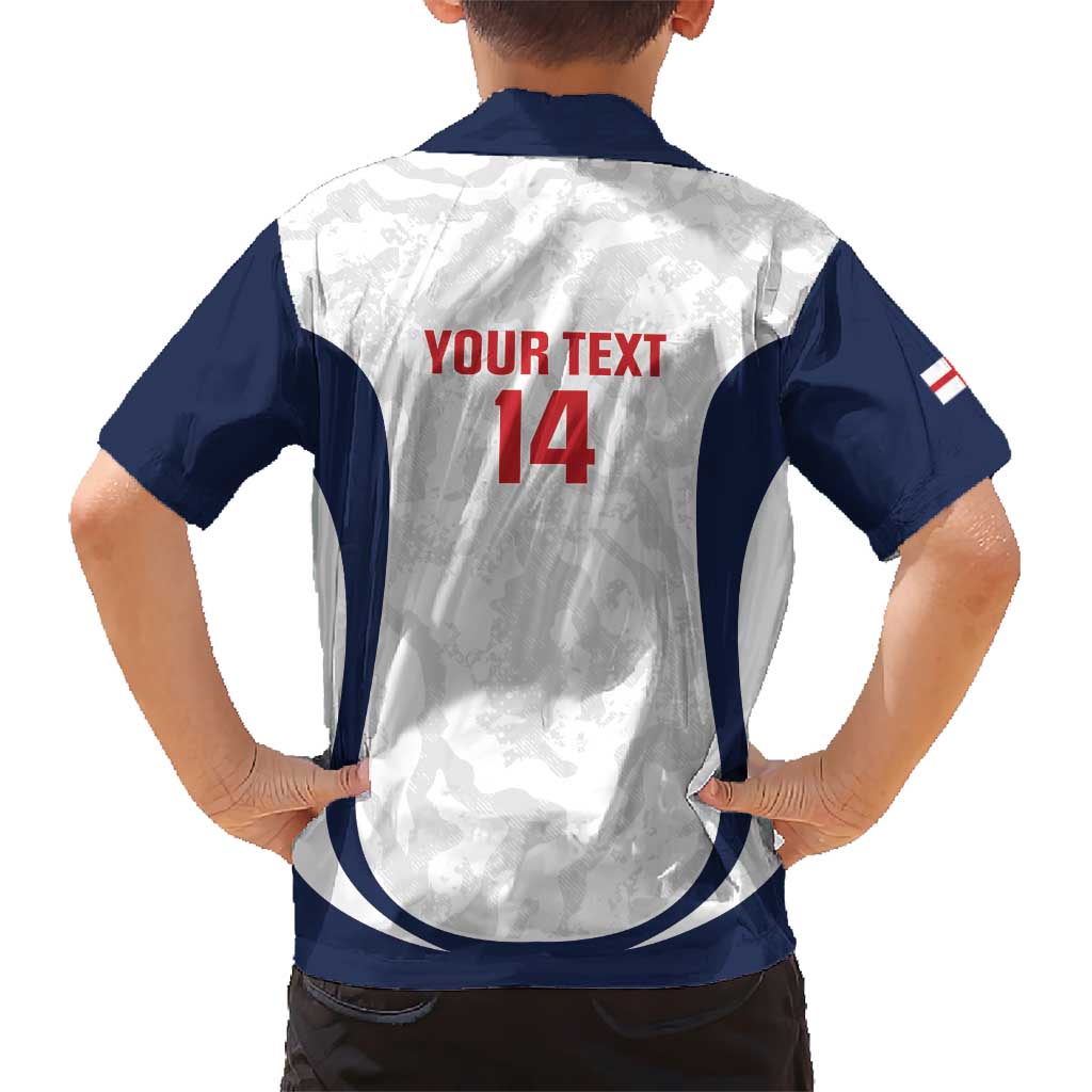 Custom England 2026 Football Hawaiian Shirt Go Three Lions Grunge Style - Wonder Print Shop