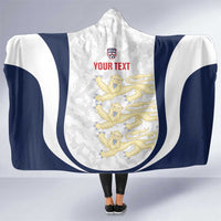 Custom England 2026 Football Hooded Blanket Go Three Lions Grunge Style - Wonder Print Shop