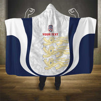 Custom England 2026 Football Hooded Blanket Go Three Lions Grunge Style - Wonder Print Shop