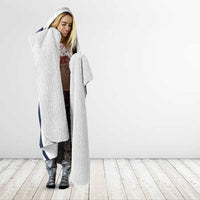 Custom England 2026 Football Hooded Blanket Go Three Lions Grunge Style - Wonder Print Shop