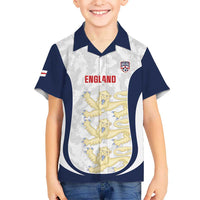 Custom England 2026 Football Kid Hawaiian Shirt Go Three Lions Grunge Style - Wonder Print Shop
