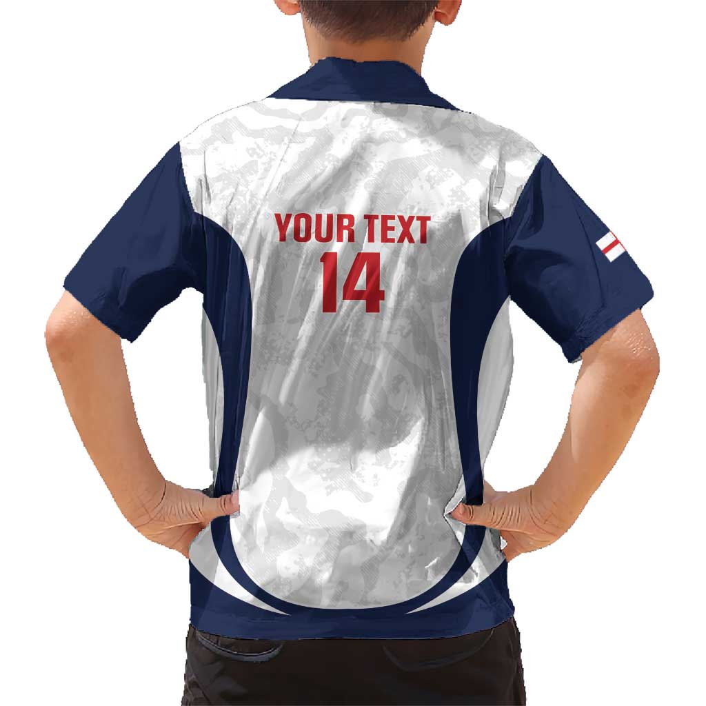 Custom England 2026 Football Kid Hawaiian Shirt Go Three Lions Grunge Style - Wonder Print Shop