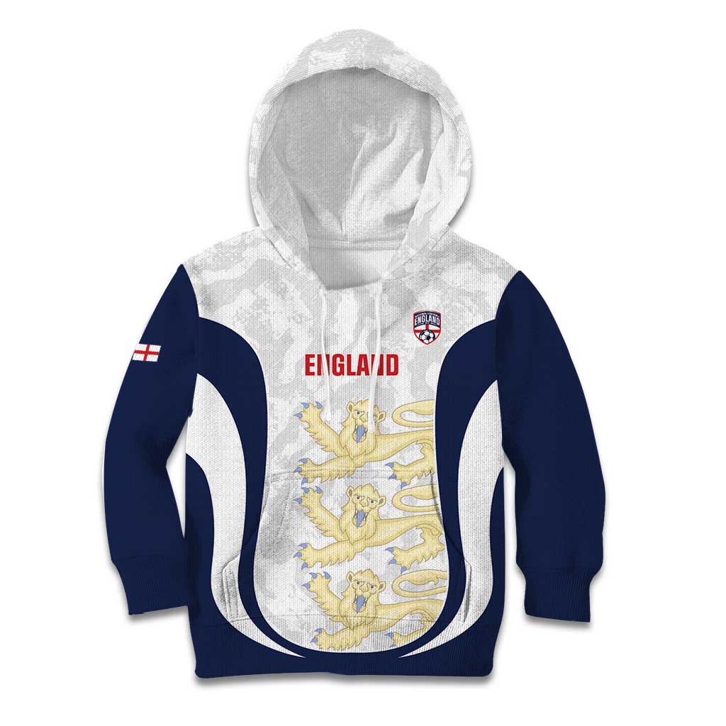 Custom England 2026 Football Kid Hoodie Go Three Lions Grunge Style - Wonder Print Shop