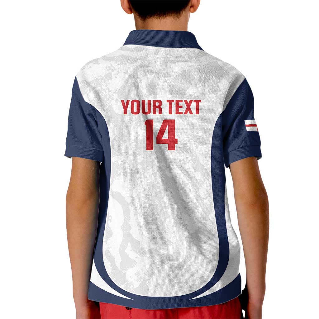 Custom England 2026 Football Kid Polo Shirt Go Three Lions Grunge Style - Wonder Print Shop