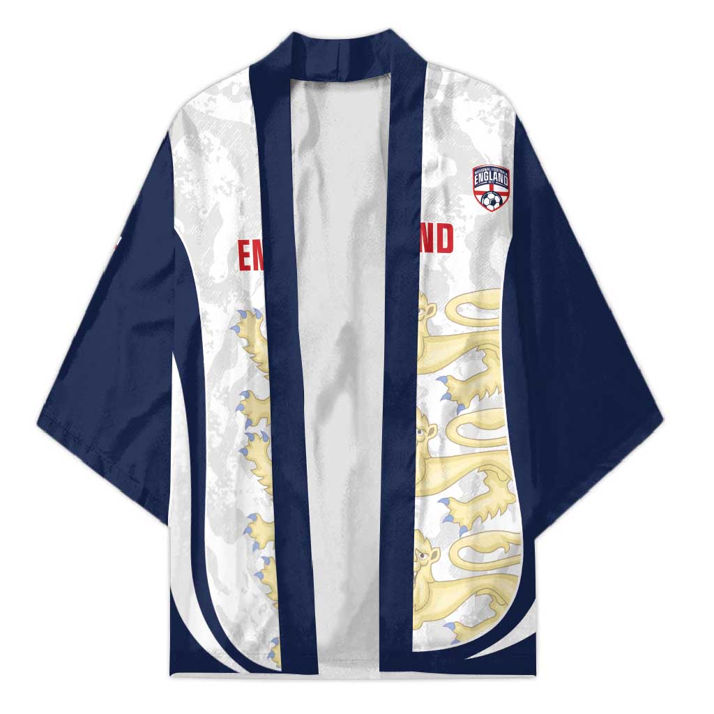 Custom England 2026 Football Kimono Go Three Lions Grunge Style - Wonder Print Shop