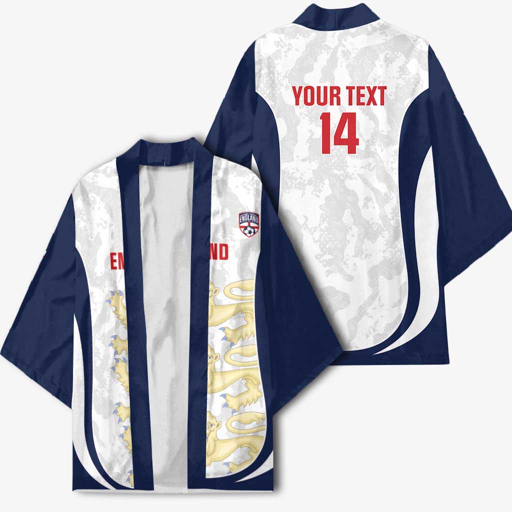 Custom England 2026 Football Kimono Go Three Lions Grunge Style - Wonder Print Shop