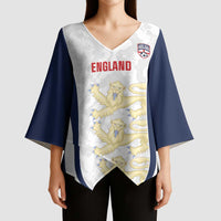 Custom England 2026 Football Kimono Sleeve Blouse Go Three Lions Grunge Style - Wonder Print Shop