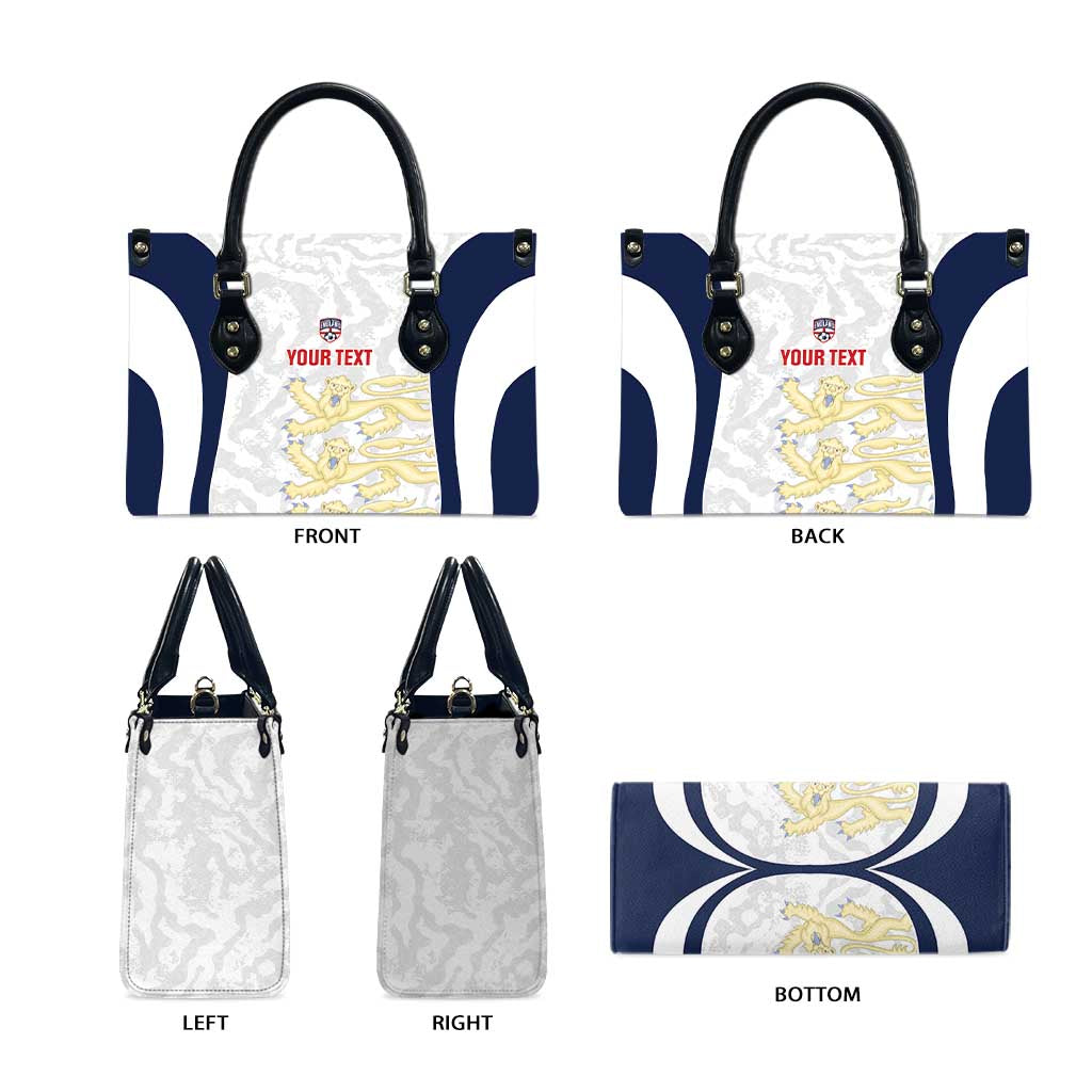 Custom England 2026 Football Leather Bag Go Three Lions Grunge Style - Wonder Print Shop