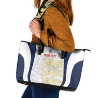 Custom England 2026 Football Leather Tote Bag Go Three Lions Grunge Style - Wonder Print Shop