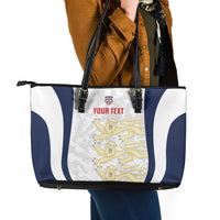 Custom England 2026 Football Leather Tote Bag Go Three Lions Grunge Style - Wonder Print Shop