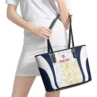Custom England 2026 Football Leather Tote Bag Go Three Lions Grunge Style - Wonder Print Shop