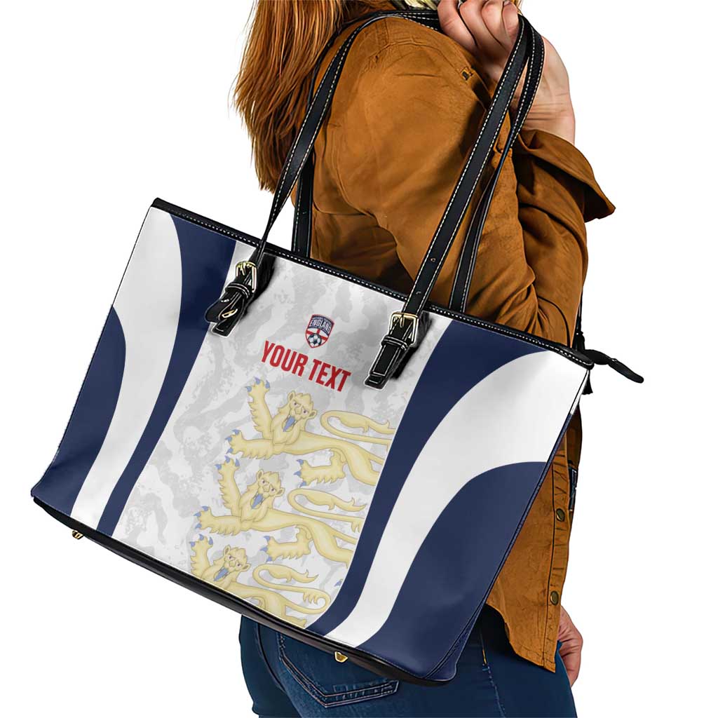 Custom England 2026 Football Leather Tote Bag Go Three Lions Grunge Style - Wonder Print Shop