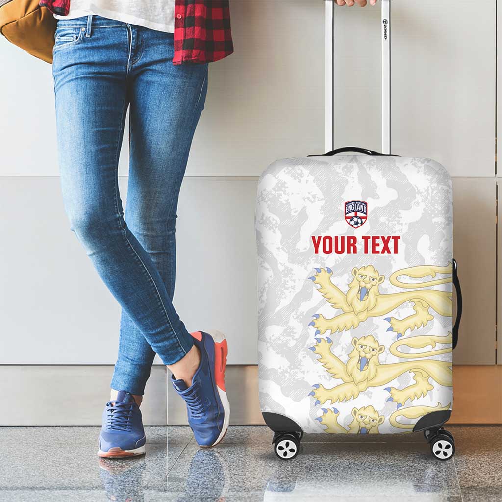 Custom England 2026 Football Luggage Cover Go Three Lions Grunge Style - Wonder Print Shop