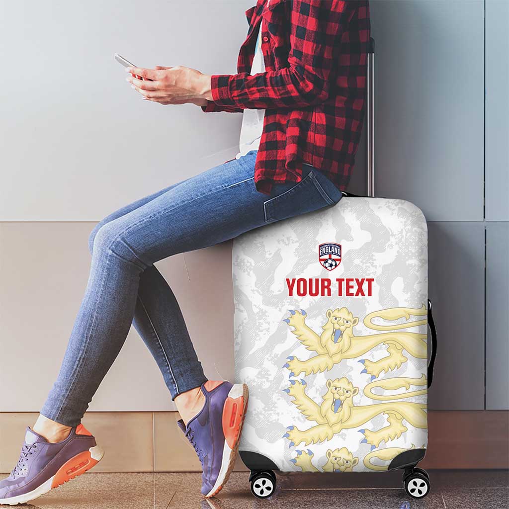 Custom England 2026 Football Luggage Cover Go Three Lions Grunge Style - Wonder Print Shop
