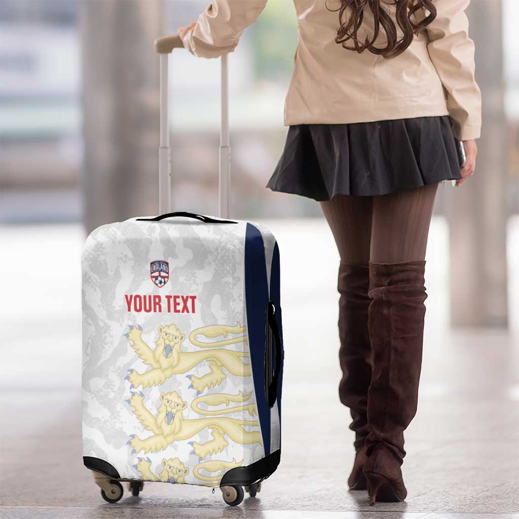 Custom England 2026 Football Luggage Cover Go Three Lions Grunge Style - Wonder Print Shop